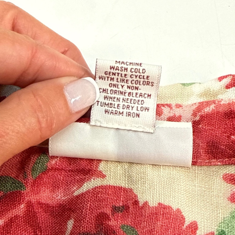 JM Collection 100% Linen Floral Button Front Top Blouse‎ Women's Size 14 - Picture 4 of 5